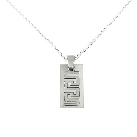 2 FOR $105! Men's Serpente 925 Silver Necklace With Stainless Steel Pendant - Picture 1 of 5